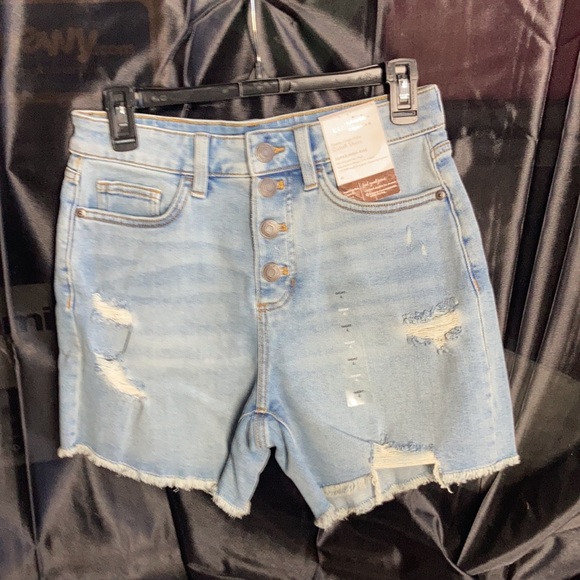 Relist6/28❌ LC Lauren Conrad super high rise cut off distressed denim short 4 - Picture 6 of 16